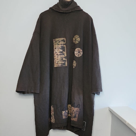Blue Fish Brown Coat with Decorative Hem - Picture 8 of 12